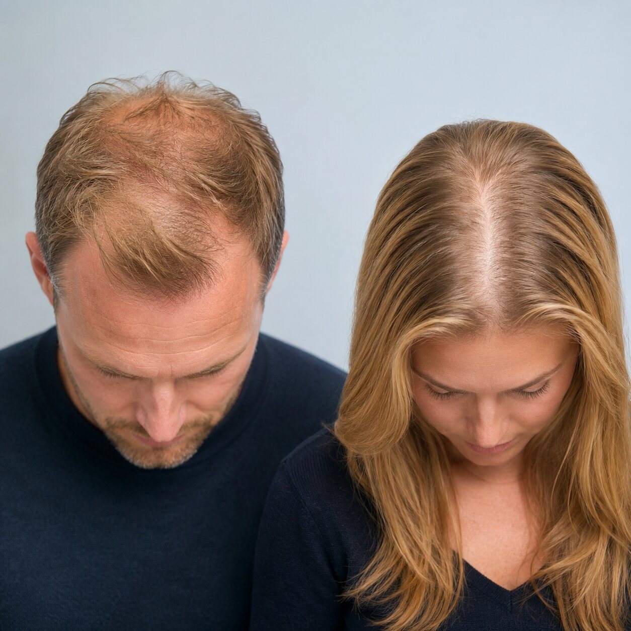 Patroongebonden erfelijke haaruitval bij een man en vrouw