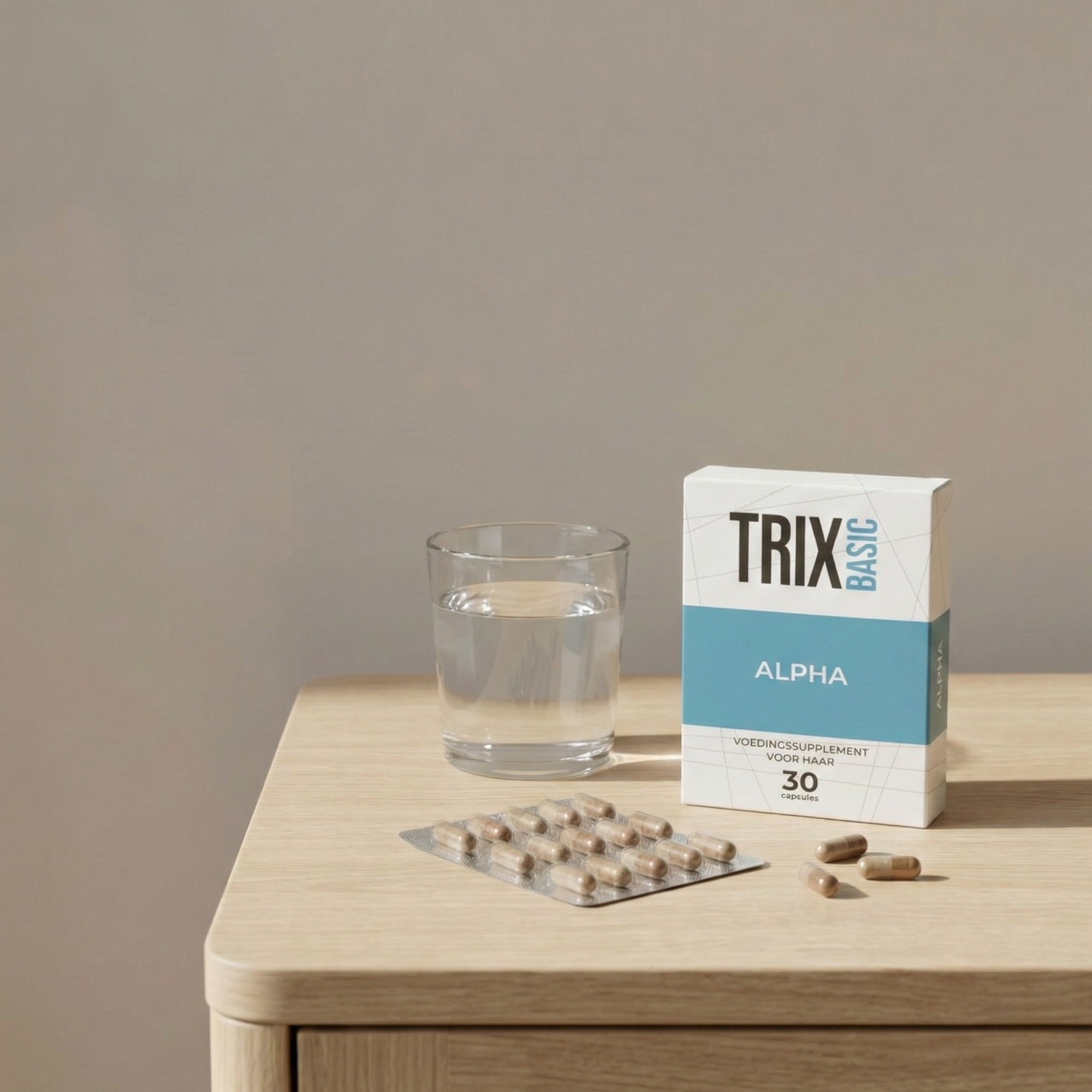 TRIX Basic Alpha verpakking in een dagelijkse verzorgingsroutine