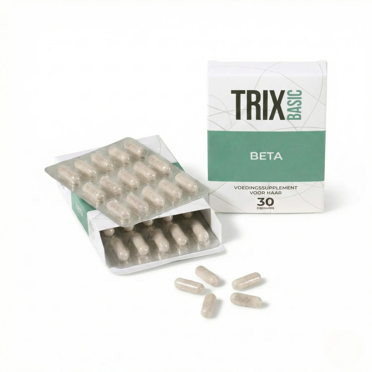 Verpakking en capsules van TRIX Basic Beta